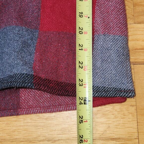 Field FG Gear Red Gray Wool Shirt Men S Long Sleeve Button-Up - Picture 9 of 9